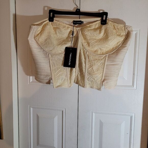 PRETTY little things Plus Size 22 Stone Textured push up Corset Top Nwt Unworn - Picture 1 of 8